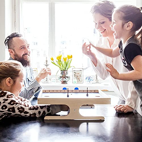 KLASK Game Spare Part Set 2.0 - for All KLASK Magnetic Tabletop Games | 5 white biscuits (magnets), 3 yellow balls & 1 striker, party game of skill, tournament ready, pub or family nights, ages 8+