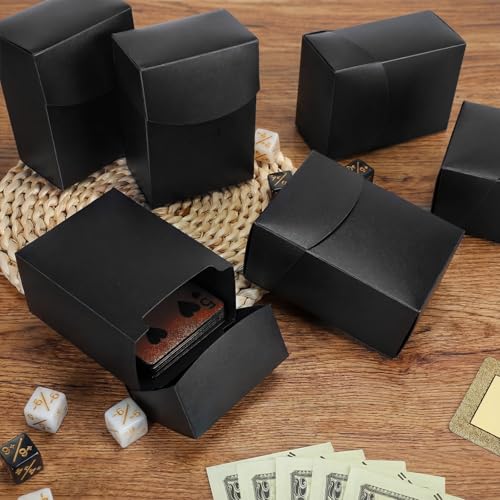 Zhehao 40 Pieces Deck Card Boxes with Dividers Include 20 Trading Card Boxes with 20 Dividers Games Storage Organizer for Trading Games Family Game Party Supplies (Black) - color: Black