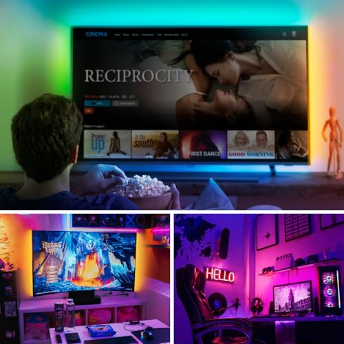 LEPOTEC Wall Lights, 10" Under Cabinet Lighting with Music Sync, 2200mAh Rechargeable Wireless Motion Sensor Gaming Light Bar, TV Backlighting with App Control for Kitchen, Bedroom, Hallways, Closets - size: 2 pack