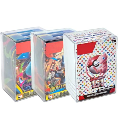 Protector Case for 151 Booster Bundle Box - UV and Scratch-Resistant, Stackable Ultra Clear .50mm Thick Display (5 Pack)