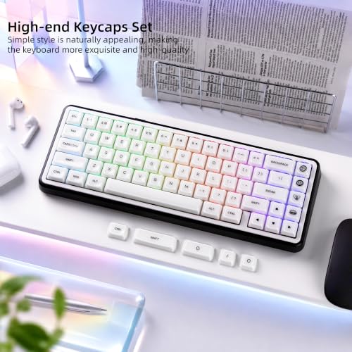 Womier Low Profile Keycaps, White Jelly Keycaps, Shine Through Key Cap | 127 Keys Custom Keycaps for Mechanical Keyboard 60% 65% 75% 80% 100% Cherry Gateron MX Switches, White - color: A-White