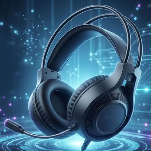 3.5mm Wired Gaming Headset for PC, Box Series X S, Box One, Switch, with Noise Cancelling Mic, 50mm Driver, 7.1 Surround Sound, Memory Foam Cushions