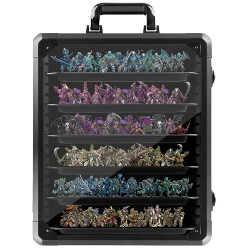 Miniature Storage Case, Carry & Display for Warhammer Minis, X-Large | Aluminum Alloy Frame for Secure Transport, Clear Window with Lock, for Warhammer 40k Miniatures, Figures and Collectibles - size: X-Large
