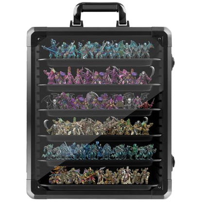 Miniature Storage Case, Carry & Display for Warhammer Minis, X-Large | Aluminum Alloy Frame for Secure Transport, Clear Window with Lock, for Warhammer 40k Miniatures, Figures and Collectibles - size: X-Large