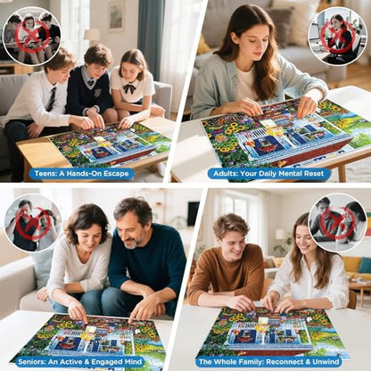 500 Pieces Garden Puzzle for Adults, Memaw's Helpers Jigsaw Puzzle, Beautiful Landscapes Puzzle for Adults Teens Seniors, Recycled Cardboard Puzzle with Letters on Back, Fun Family Game Birthday Gift - style: Memaw's Helpers