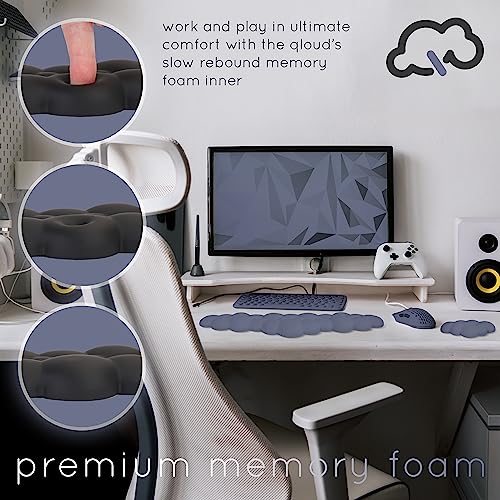 Cloud Keyboard Wrist Rest – Create-ables Qloud Cloud Wrist Rest for Computer Keyboard and Mouse, Ergonomic Memory Foam Wrist Pad with Non-Slip Base, Includes Cloud Mouse Pad – Slate Blue - color: 10 Slate Blue