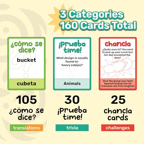 Yo Sabo: Edition 1 - The Original Bilingual Card Game - Learn Spanish with Cómo Se dice, Fun Trivia, & Challenge Cards - Family-Friendly - 160 Cards