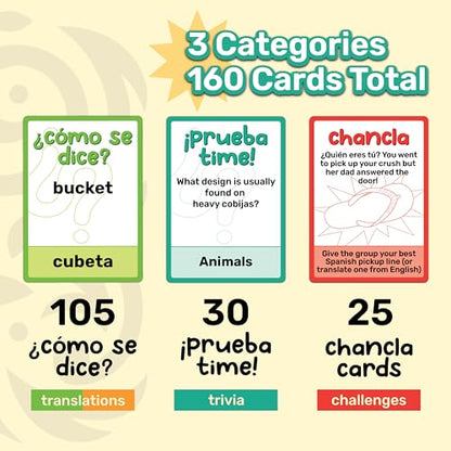 Yo Sabo: Edition 1 - The Original Bilingual Card Game - Learn Spanish with Cómo Se dice, Fun Trivia, & Challenge Cards - Family-Friendly - 160 Cards