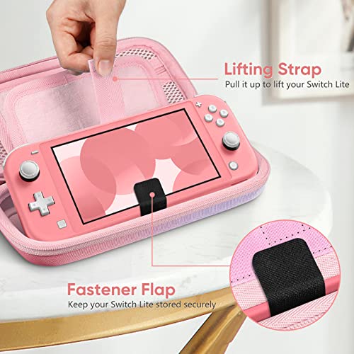 FINTIE Shockproof Carrying Case for Nintendo Switch Lite 2019 | Hard Shell Protective Cover, Portable Travel Storage Bag, Game Card / Micro SD Card Slots, Inner Pocket, Fantasy Ombre - color: fantasy ombre