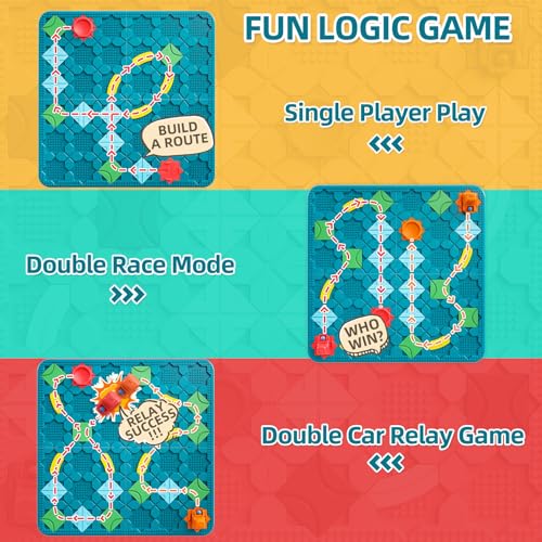 Kids Toys STEM Board Games - Large Size Logical Road Builder Educational Brain Teasers Puzzles Toys, Preschool Learning Montessori Big Board Maze Birthday Gifts Kids Boys Girls Age 4-8 Year Old - color: Turquoise