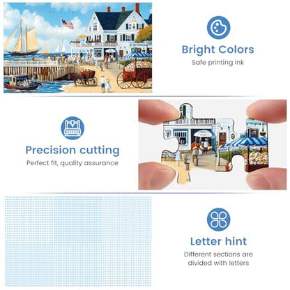 Jigsaw Puzzles 300 Pieces for Adults White Villa Puzzle 300 Pieces Adult Puzzles Games for Kids Ages 8-10 10-12 Recycled Cardboard Puzzle Pieces Family Challenging Game 20.5x15IN - style: White Villa