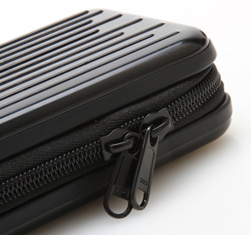 Anti-Shock Silver Aluminium Carry Travel Protective Storage Case Bag for 2.5" Inch Portable External Hard Drive HDD USB 2.0/3.0 (Black) - color: Black
