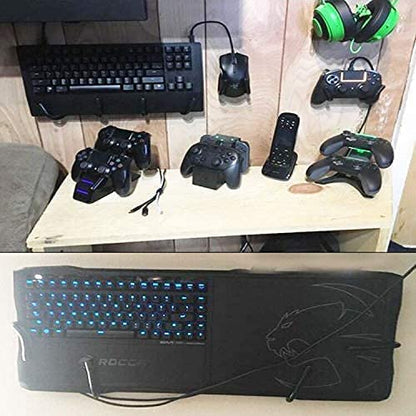 2 Pack Universal Keyboard and Mouse Wall Mount Storage Organizer, Keyboard & Mouse Wall Clip Wall Hanger Wall Display Storage Holder Keyboard Stand - No Keyboard No Mouse - No Falling