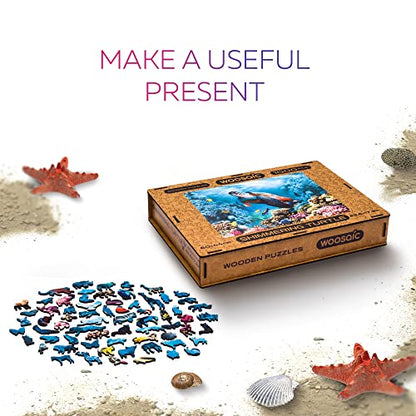 Original Wooden Jigsaw Puzzles for Adults - Shimmering Turtle, 1000 pieces, 23.6"x17.3", Beautiful Gift Package, Unique Shape Best Gift for Adults and Kids