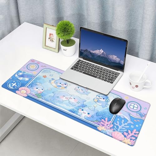 Fish Gaming Mouse Pad Extended Large Mouse Mat 31.5 X 11.8 Inch Nonslip Rubber Base Long Desk Pad Stitched Edges Mousepad Mice Pad for Office Home Game - color: Fish