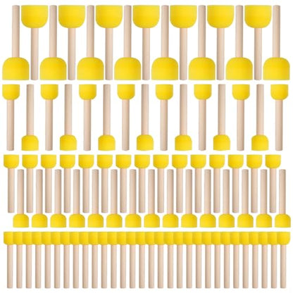 vivinin 90 Pcs Round Sponges Brush Set, Round Sponge Brushes for Painting, Paint Sponges for Acrylic Painting, Painting Tools for Kids Arts and Crafts (4 Sizes) - size: 90 PCS