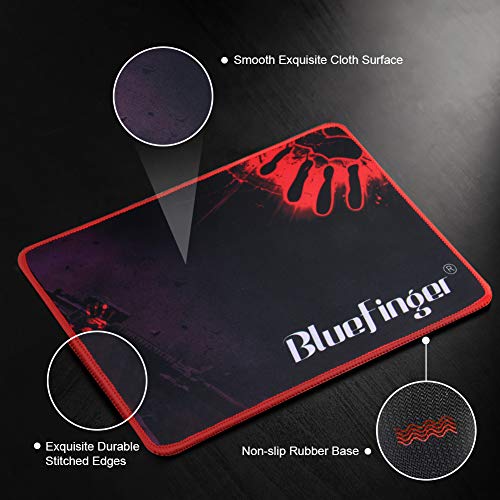 BlueFinger RGB Gaming Keyboard and Backlit Mouse Combo, USB Wired, LED Gaming Set for Laptop PC Computer Game and Work - color: Black
