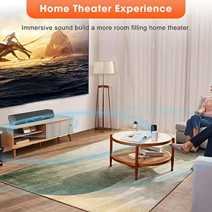 Bestisan Sound Bars for TV, 16'/50W Small Soundbar for TV, Sound Bar with Depths Sound Enhanced/DSP/Bass+/3EQ, Surround Sound Speakers for TV Works with HDMI ARC/CEC,Optical/BT/PC …