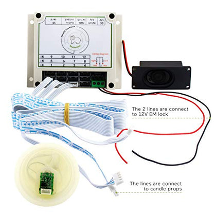 Escape Room Props Candle Props Real Life Game Candles Blow On/Out to Unlock Create Puzzle Indoor Game Adventure Control EM Lock Room Escape Playing (Blow OUT in Order, 6 Candles) - size: 6 Candles