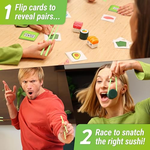 Super Sushi – Fun Family Board Game - Hilarious Party Matching Card Game for Kids, Teens & Adults