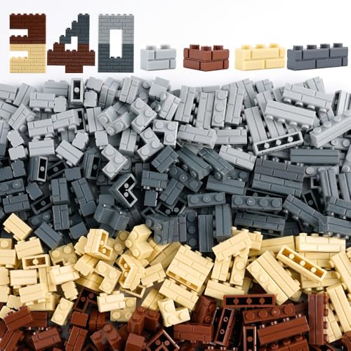Wall Classic Bricks Parts and Pieces: 340 PCS Masonry Profile Accessories Building Block Sets(Mix) - color: Mix