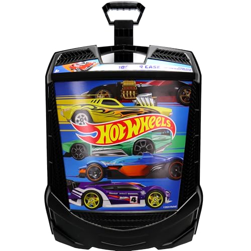 Hot Wheels 100-Car Storage Case – Large Capacity Organizer for 1:64 Die-Cast Vehicles with Handle and Latch, Durable Portable Carrying Case for Kids, Travel, and Toy Car Collectors | Durable Carrying Case for Die-Cast Vehicles with Handle and Latch, Trave