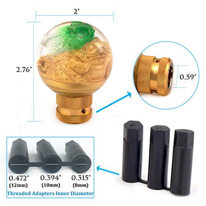 MT Gear Stick Shifter Knob, Lucky Gold Car Shift Handle Fit Most Automatic Manual Transmissions - color: Yellow