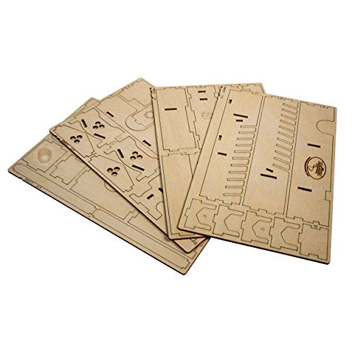 The Broken Token Game Organizer - 7 Wonder Duel Compatible Dueling Gods Box, Wooden Storage Box for Tabletop Games