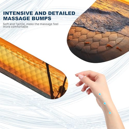 Ergonomic Mouse Pad and Keyboard Wrist Rest with Massage Design, Space-Saving Mouse Pad Wrist Support, Memory Foam Wrist Rest with Non-Slip PU Base for Computer Desk, Beach - color: Massage03-beach