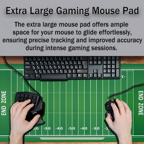 Green Desk Pads, Large Non-Slip Mousepads, Gaming Desk Pad - 35.4 X 15.7 inch for Work, Game, Home - American Football Field - color: Football Field Form