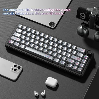 dagaladoo PBT keycaps Set,Cherry Profile Keyboard keycaps,Metal Coating | Retro key caps,Custom keycaps for 60% 65% 75% 100% Cherry-MX switch Mechanical Keyboard,Silver,130keys - color: Silver Metal Coating