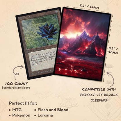 Red Mana - MTG Card Sleeves, 104ct, Standard Size, Smooth | Perfect for Double Sleeving, Smudge Resistant Matte Back, Standard 66x92mm - Compatible with Magic The Gathering & TCG Cards - color: Red Mana