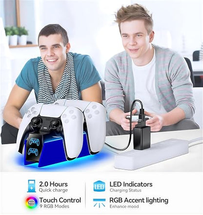 OIVO P5 Controller Charger with Fast Charging AC Adapter, P5 Controller Charging Station Stand for Play Station 5, Docking Station Replacement for PS 5 Accessories Kits, Cobalt Blue - color: Cobalt Blue