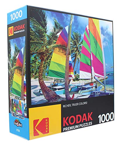 RoseArt - Kodak Premium - Boats in Port Kouloura, Corfu, Greece - 1000 Piece Jigsaw Puzzle for Adults - style: Boats in Port Kouloura