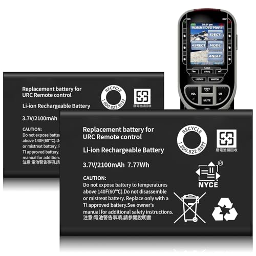 2-Pack 2100mAh High-Capacity Rechargeable Battery for Universal Remote Controls - Compatible with URC 11N09T NC0910 RLI-007-1 LIT0404, MX-880/890/810/50/980/990/200/1200, X-8