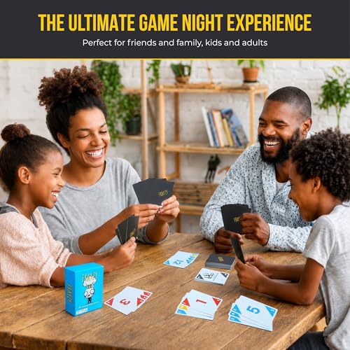 Card Game – Fast-Paced Rummy-Style Family Card Game for Kids, Teens & Adults | Ages 7+ | 2–4 Players | Wild Cards and Action Cards | Quick Party & Game Night Fun
