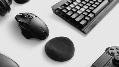 Comfy Glide Palm/Wrist Rest - Smooth Gliding Left and Right-Hand Ergonomic Memory Foam Wrist Support for Mouse or Keyboard - Anti-Fatigue - Stress and Pain Relief for Carpal Tunnel - Jet Black