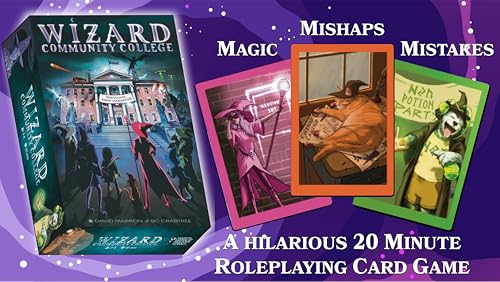 Wizard Community College – Fast & Funny Spell-Casting Card Game for 3–8 Players | Cooperative Storytelling Party Game with Role-Playing Elements | Quick 2-Minute Setup | 20–120 Minute Gameplay