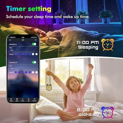 MIHEAL SMD5050 RGB LED Strip 32.8Ft 300LEDs IP65 Cuttable White PCB Kit | White PCB 5050 LED strip for bedroom desk tv background home indoor decoration - size: 32.8FT