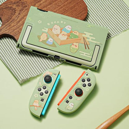 GeekShare Protective Case Compatible with Switch 2, PC Slim Dockable Skin Cover for Switch 2 Console and Game Console - Little Parrots - color: Little Parrots