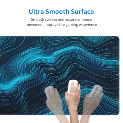 Gaming Mouse Pad, Black Teal Blue Mouse Pad 11.8x23.6 Inch Large Extended Computer Mouse Mat Keyboard Full Desk Mousepad for Gaming, Office, Home - color: style-11, size: 11.8 x23.6-Inch