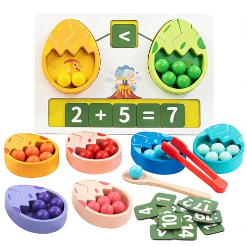 Kids Learning Toys Set, Montessori Math Game for Toddlers, Number Counting Toy Color Sorting Activities, STEM Toys for Preschool 3+ Boys Girls Birthday Gift