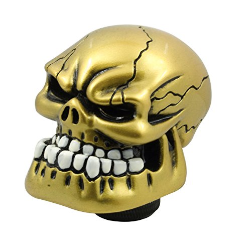 Gold Skull Manual Automatic Gear Shift Knobs - color: Gold