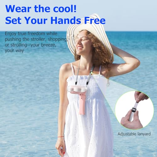 HandFan Upgraded Handheld Misting Fan, Two Button Easy Operation, Rechargeable Portable Mister Fan, Spray Water Mist Fans, Mini Electric Cooling Fans for Travel, Outdoors, Disney(Pink) - color: Pink, style: Two Button Control