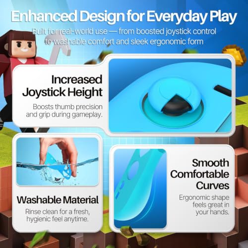 TNP JoyCon 2 Case Cover for Nintendo Switch 2 2025 - Soft Anti-Slip Silicone Protective Skin with Thumb Grip Caps Compatible with Nintendo Switch 2 Joy-Con 2 Controllers, 2 Pack (Light Blue) - color: Light Blue