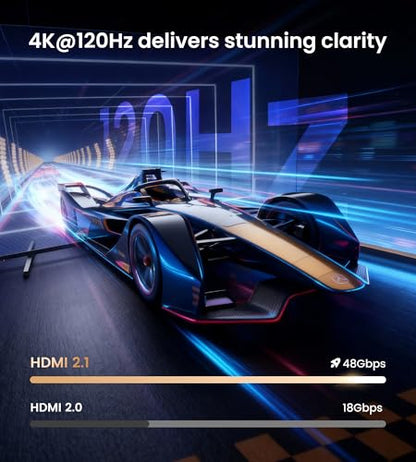 NEWCARE HDMI 2.1 Switch 3 in 1 Out 4K@120Hz, Aluminum 3 Ports HDMI Switcher Splitter with Remote, Supports 8K@60Hz 48Gbps HDR10+ 3D Dolby VRR HDCP 2.3 for TV PS5 Xbox Laptop Projector