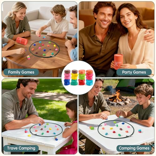 ESENHARBER Magnet Game with String, 20 Colorful Magnet Stones for Family and Party, Magnetic Chess Game