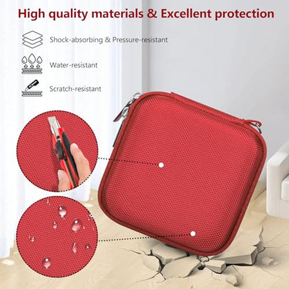 Supmay Hard Carrying Case for Anbernic RG Rotate/ RG34XXSP/ RG35XXSP Retro Handheld Game Console/ Game Boy Advance SP, Retro Game Travel Storage Holder with Mesh Bag for Battery, USB Cable, Red - color: Red