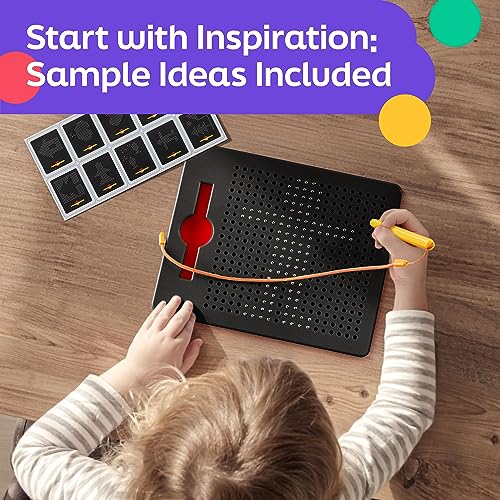 AYNAT FUN Magnetic Drawing Board for Toddlers & Kids - Toddler Doodle & Sketch Toys, Includes Magnet Stylus Pen and Beads for Girls & Boys, Travel & Car Ride Activities - size: Square Black