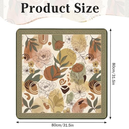 Britimes Mahjong Mat with Black Carrying Bag,31.5"x31.5", Boho Floral | Non-Slip Noise Reduction Gaming Mat Rubber Multi Purpose Game Table Cover for Mahjong Card Dominoes Board Tile Games - color: Boho Flowers